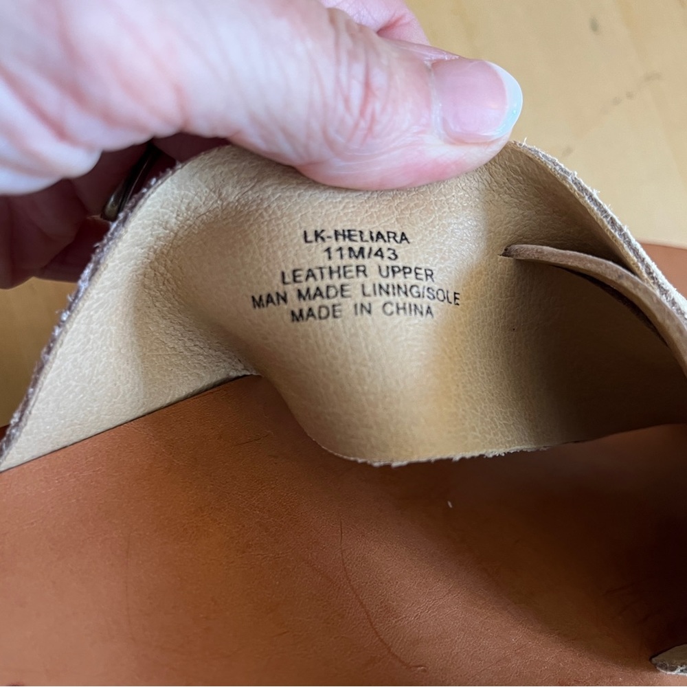 NWT Lucky Brand “Heliara” Wedge Sandals Tan Suede & Leather 11M NEW - Picture 6 of 8